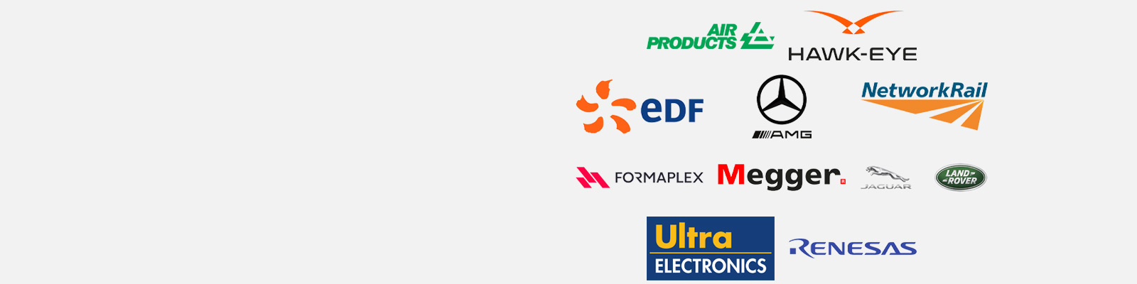 A selection of logos of companies available for placements including EDF Energy and Network Rail